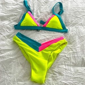 Heat Cheeky Bikini, neon colors, Size M, NWOT